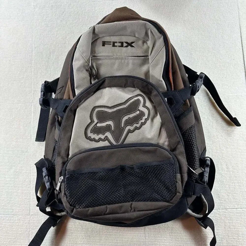 Fox Racing Brown Tan Motocross Backpack Orange Lining w/Mini bag Y2K